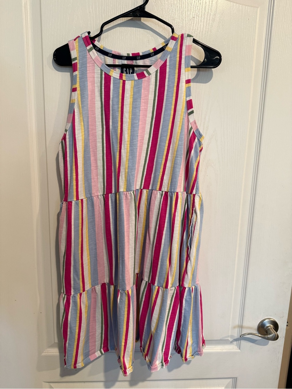 Gap Women's Lightweight Tiered Layered Sleeveless Summer Dress with pockets XL